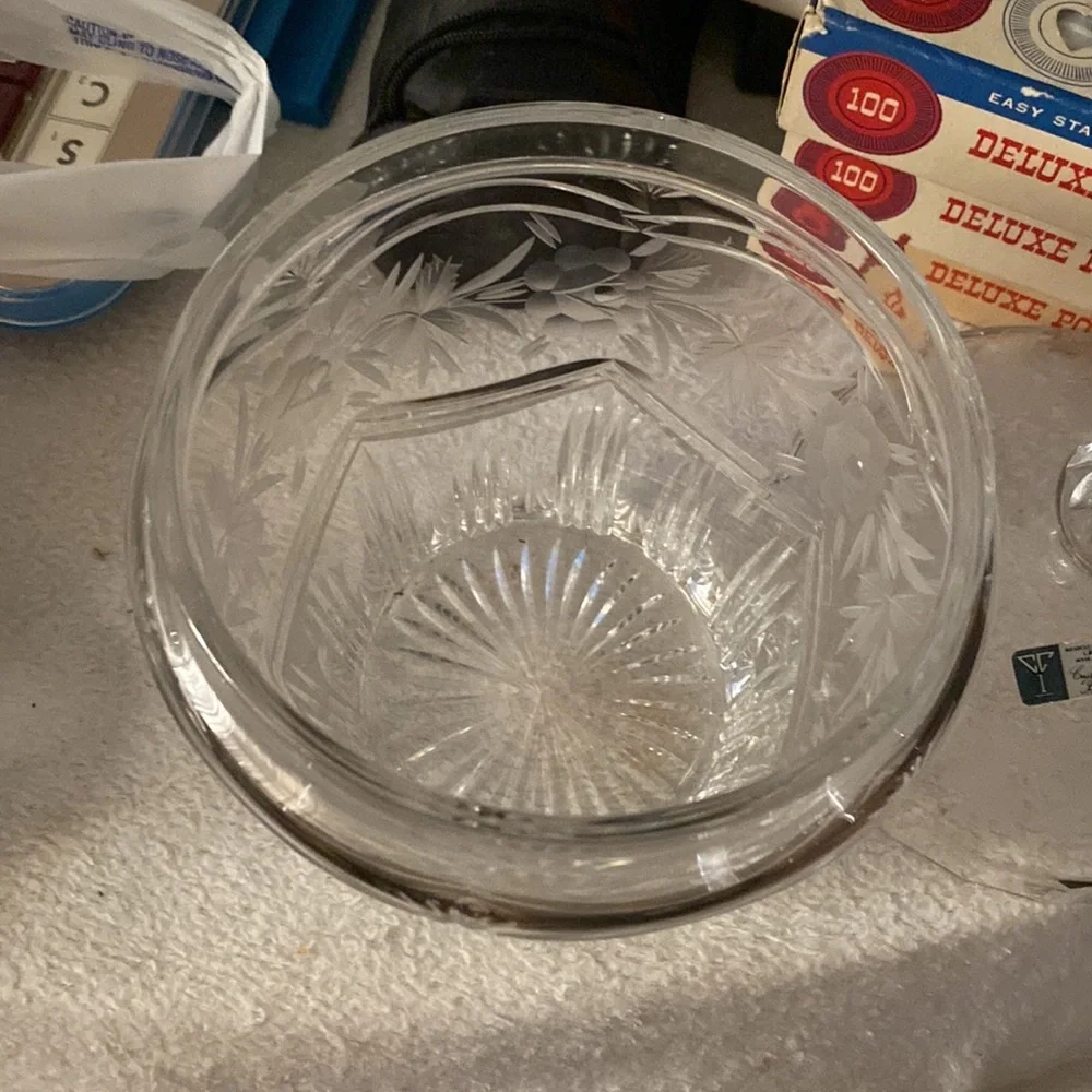 Crystal Glass Industries made in Hungary Handcut 24% Lead Crystal JAR/CANDY DISH